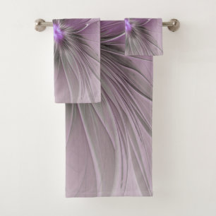 Petite Beauté Moderne Gris Mauve Art Fractal Fleur