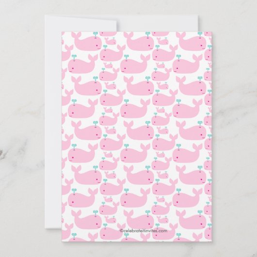 Petite Bébée Baleine Fille Bébé Invitations de dou (Dos)