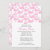 Petite Bébée Baleine Fille Bébé Invitations de dou (Devant / Derrière)