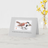 Petite Birdie pense à ta carte (Fleur jaune)