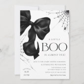Petite Boo Black Bow Baby shower Invitation (Devant)