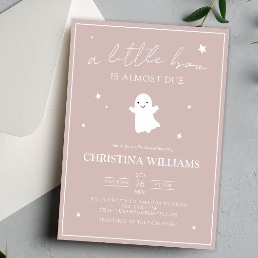 Petite Boo Halloween Baby shower fille Invitation