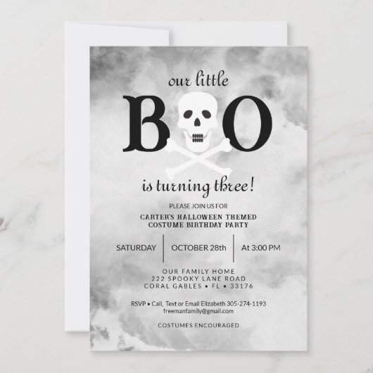 Petite Boo Halloween Invitation Anniversaire (Devant)