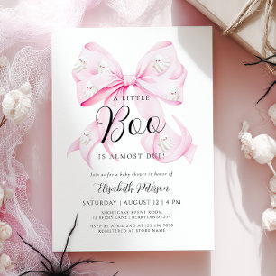 Petite Boo PINK Bow Baby shower Invitation