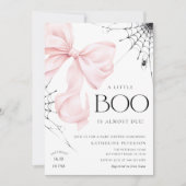 Petite Boo rose Bow Baby shower Invitation (Devant)
