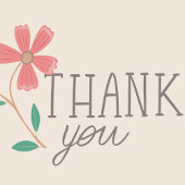 Petite Boule Floral à la main Lettres Merci