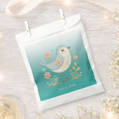 Petite Broderie Florale d'oiseaux Sacs verts Faveu (Coupé)