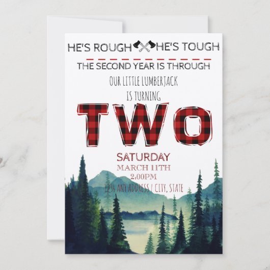 Petite bûcheron Invitation d'anniversaire - Buffal (Devant)