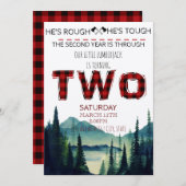 Petite bûcheron Invitation d'anniversaire - Buffal (Devant / Derrière)