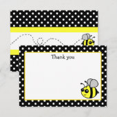 Petite Bumble Abeille Jaune Plat Merci Cartes de n (Devant / Derrière)