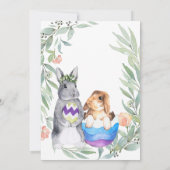 Petite Bunny Printemps vert Invitation Anniversair (Dos)