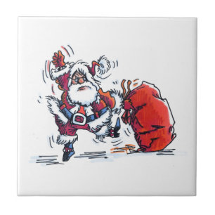 Petite carreaux en céramique de Père Noël en colèr