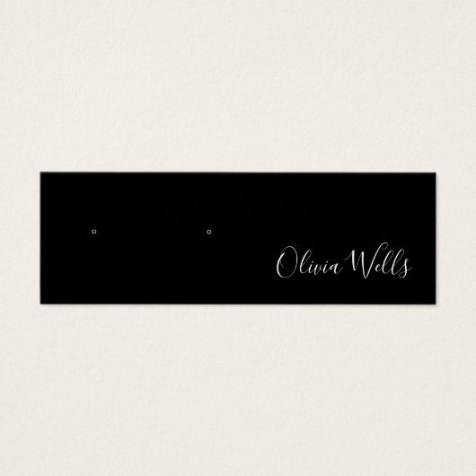 Petite carte d'affichage à oreille de script noir (Devant)