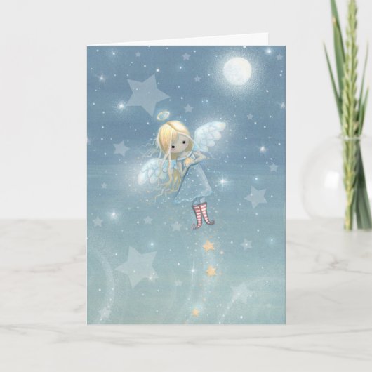 Petite carte d'ange de Noël étoile (Devant)
