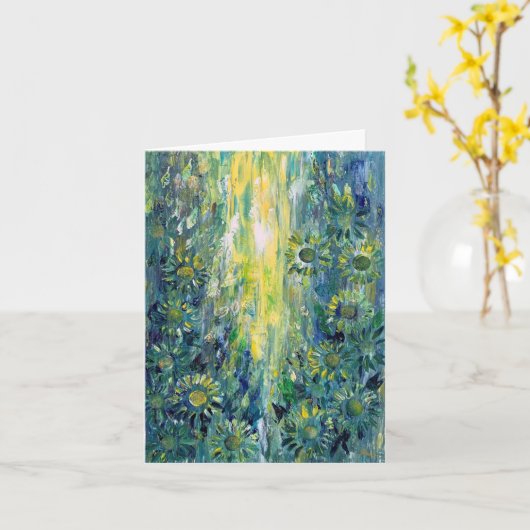 Petite carte d'anniversaire de 4 po x 5,6 po (Fleur jaune)