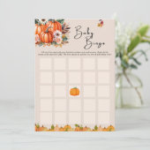 Petite carte de bingo pour Baby Shower thème autom (Debout devant)