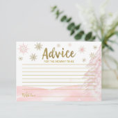Petite carte de conseil en Baby shower rose (Debout devant)