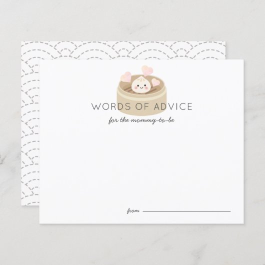 Petite carte de conseil sur le Baby shower de dump (Devant / Derrière)