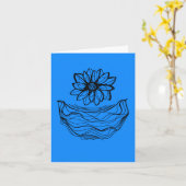 Petite carte de dessin et de poème pour méditation (Fleur jaune)