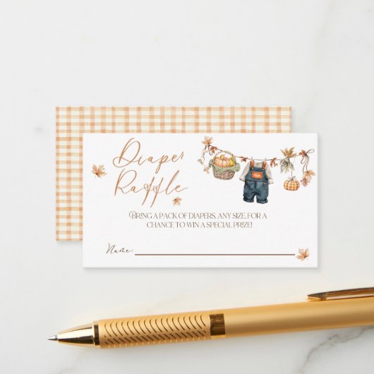 Petite carte de jeu de Baby shower rustique Citrou (Devant/Arrière en situation)