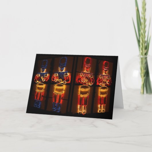 Petite carte de Noël de garçons de batteur (Devant)