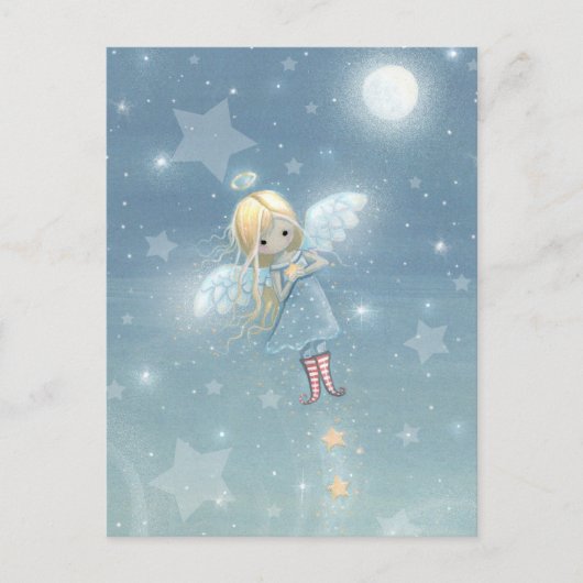 Petite carte de Noël étoile ange (Devant)