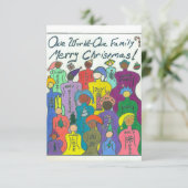 Petite carte de Noël multiculturelle, un monde (Debout devant)