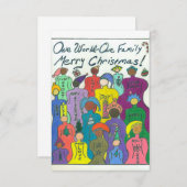 Petite carte de Noël multiculturelle, un monde (Devant / Derrière)