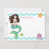 Petite carte de note mignonne de sirène 2 (Devant)