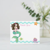 Petite carte de note mignonne de sirène 2 (Debout devant)