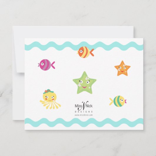 Petite carte de note mignonne de sirène 2 (Dos)