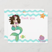 Petite carte de note mignonne de sirène 2 (Devant / Derrière)