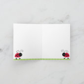 Petite carte de note rouge de Merci de coccinelles (Intérieur)