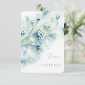 Petite carte de réception aux fleurs blanches (Debout devant)