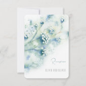 Petite carte de réception aux fleurs blanches (Devant)