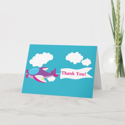 Petite Carte de remerciements d'avion (Devant)