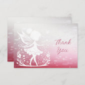 Petite Carte de remerciements Florale Fée (Devant / Derrière)
