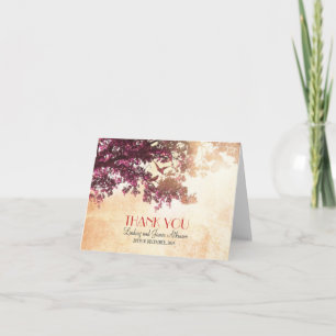Petite carte de remerciements romantique avec arbr