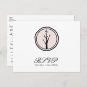 Petite carte de réponse de mariage rustique dans l (Devant / Derrière)