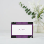 Petite carte de réponse RSVP de mariage violet (Debout devant)