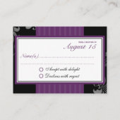 Petite carte de réponse RSVP de mariage violet (Dos)