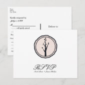 Petite carte de réponse RSVP pour mariage rustique (Devant / Derrière)