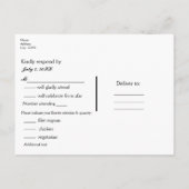 Petite carte de réponse RSVP pour mariage rustique (Dos)
