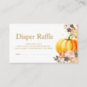 petite carte de tombola en or citrouille et en pap (Devant)