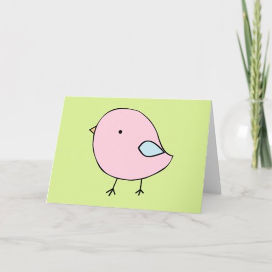 Petite carte de voeux de blanc de poussin (Devant)