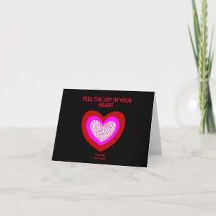 Petite carte de voeux de coeur joyeux