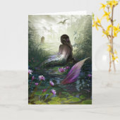 Petite carte de voeux de sirène (Fleur jaune)