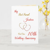 Petite carte de voeux design du 10e anniversaire (Fleur jaune)