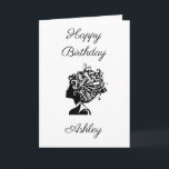 Petite carte de voeux pliée de 4 po x 5,6 po<br><div class="desc">Anniversaire de la fille - Beauticienne</div>