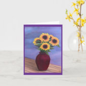 Petite carte de voeux pliée de 4 po x 5,6 po (Fleur jaune)